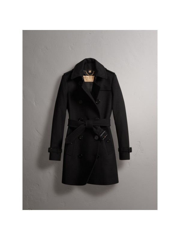 Wool Cashmere Trench Coat in Black - Women | Burberry United States