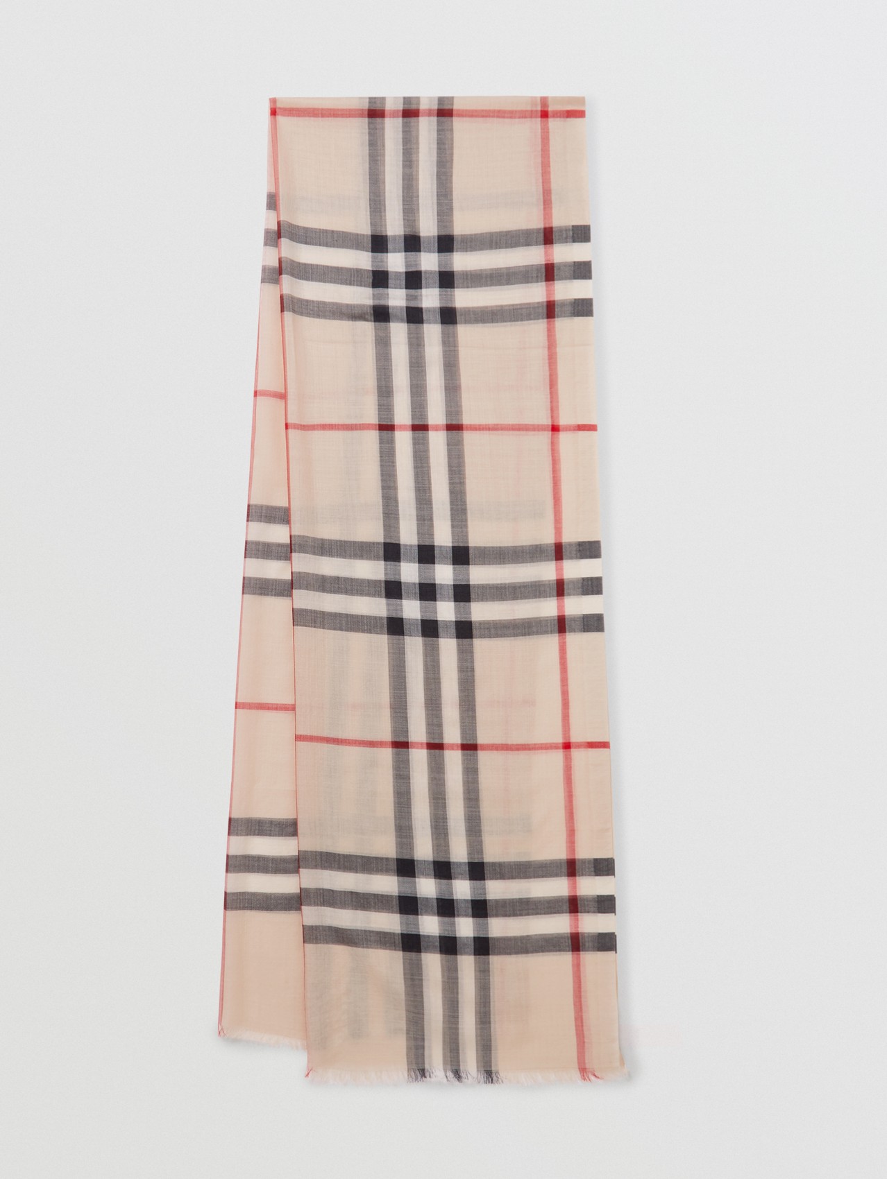 Lightweight Check Wool Silk Scarf in Pale Blue/black | Burberry 