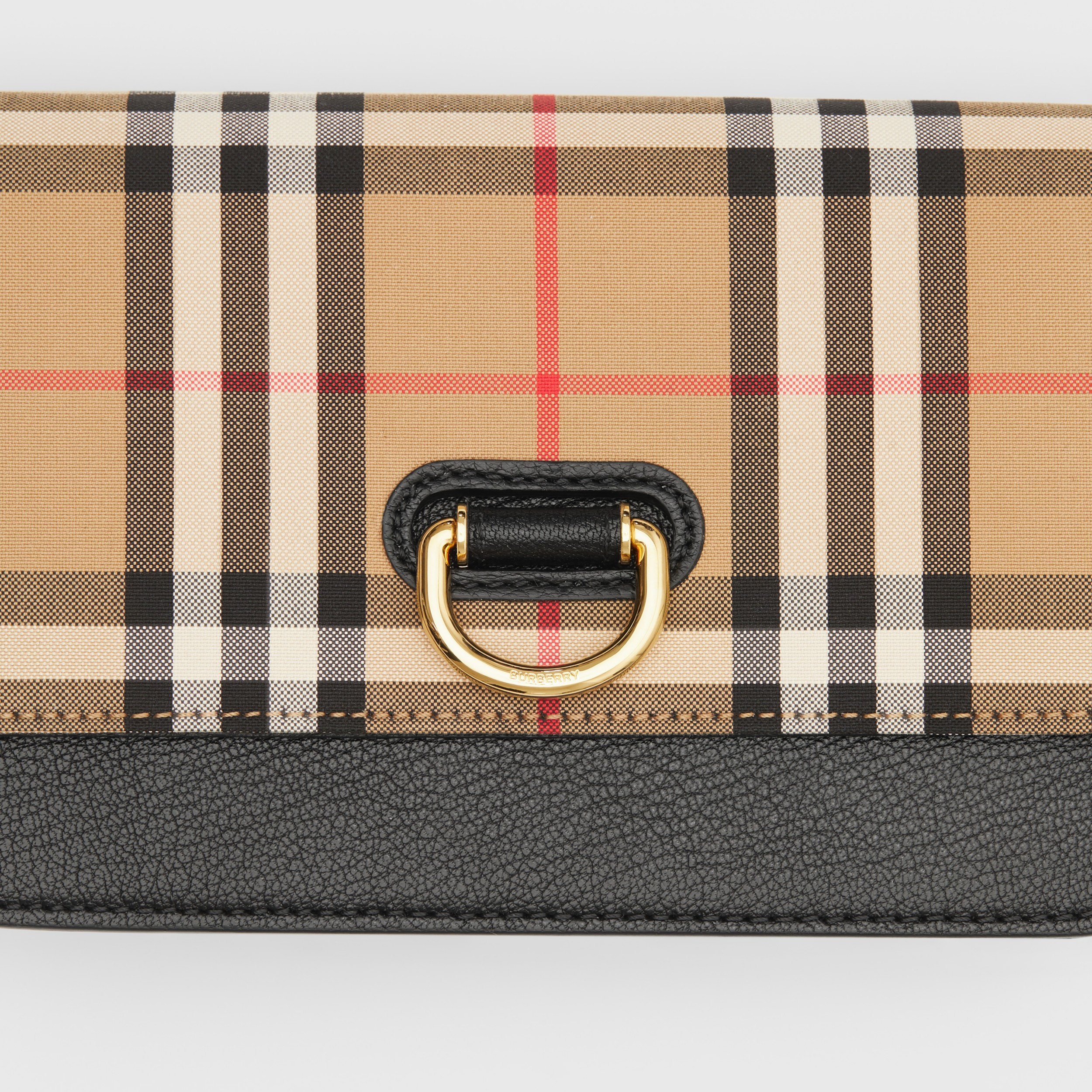 The Mini Vintage Check and Leather Dring Bag in Black Women